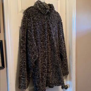 Cozy Gray Fleece Jacket 2X